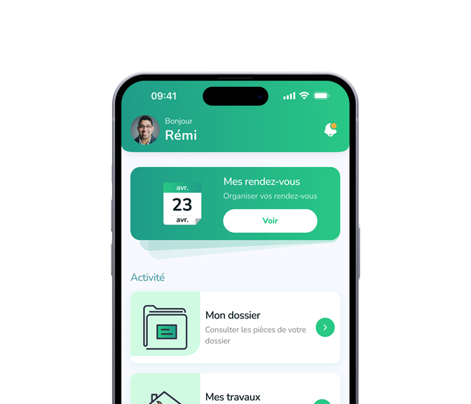 ecran de l'application greener